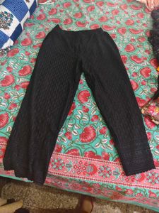 Elegant Black Chikankari Palazzo Pants