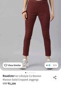 Roadster Maroon Cropped Jeggings