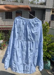 Cute Blue Striped Tiered Skirt 💙