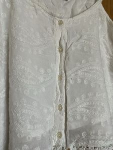 White Embroidered Cami Top