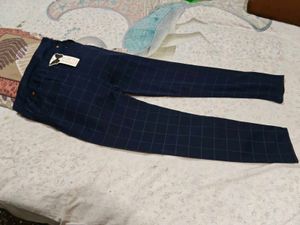 s Classic Navy Plaid Pants new with tags