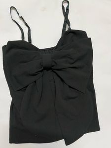 Chic Black Bow Camisole Top