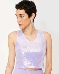 Sparkly Lavender Crop Top