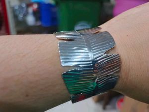 Unique Textured Silver Cuff Bracelet