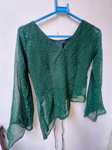 Stunning Green Embellished kurti