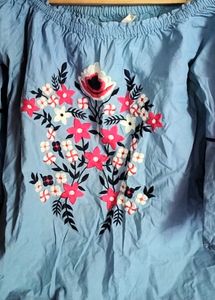 Floral Embroidered Off-Shoulder Top