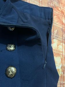 Navy Blue Button-Front Skort
