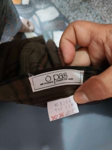 vintage "o pas" Brown Plaid Pencil Skirt