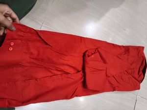 Men's Red Button-Up Shirt