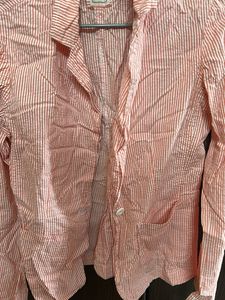 Striped Linen Blend Blazer