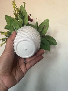 Artificial Berry Plant in White Pot