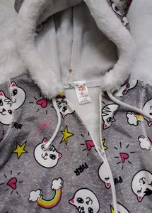 Cute Cat Print Baby Onesie
