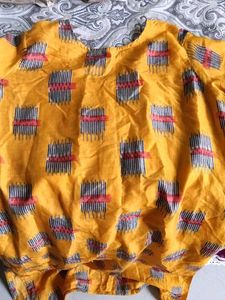 Yellow Printed Kurta