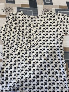 Cute Elephant Print Short kurti Top