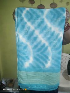Elegant Blue Saree with Unique Pattern