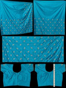 Stunning Blue Embroidered Silk Saree