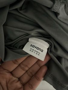 Savana’s kylie Jenner Gray One-Shoulder top