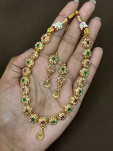Elegant Gold-Plated Necklace and Earring Set