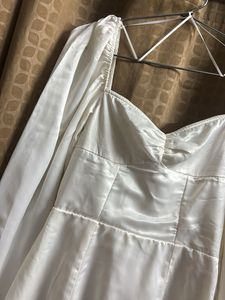 Elegant White Puff Sleeve Mini Dress