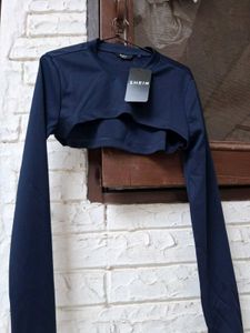Branded  Navy Blue Crop Top