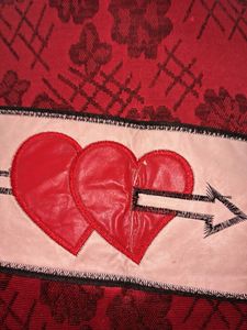 Red Heart Print Top