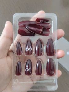 Burgundy Almond Press-On Nails