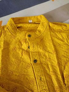 Yellow Chikankari Kurta