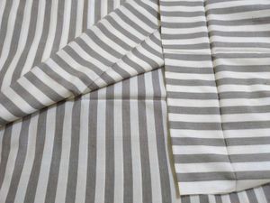 Grey Striped Cotton Bedsheet Bhagalpuri Topsheet