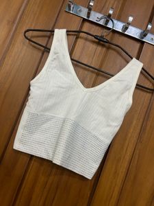 Ribbed V-Neck Crop Tank Top