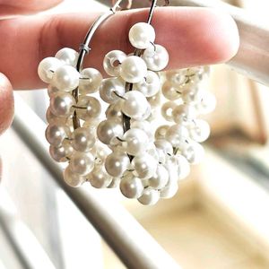 Pearl Hoop Earrings