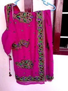 Stunning Pink work  Saree