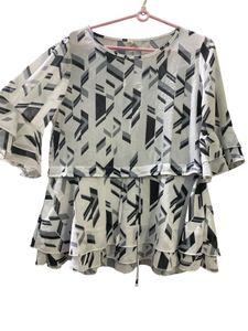 Geometric Print Layered Tunic Top