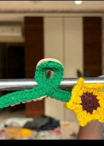 Crochet Flower Hair Clips - Set of 3