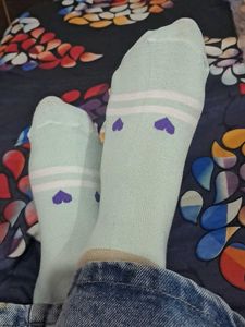 Cute Pastel Socks with Heart Detail