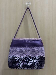 SALE Cute Purple Small Hand Bag with Lace