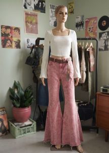 Trendy Bell Bottom Jeans + White Top