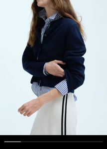 Navy Blue Button-Up Cardigan