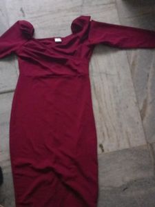 Maroon Bodycon Dress