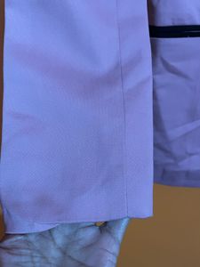Shoulder-15.5 inches Pink Double-Breasted Blazer
