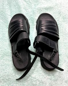 New Black All Seasons Wedges Sandal