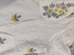 embroidery white peplum top