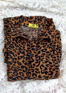 Men's Leopard Print Short Sleeve Shirt