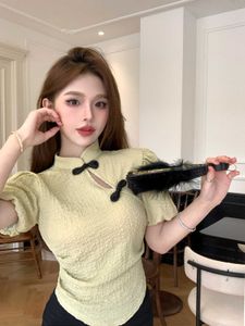 Chinese cheongsam style short sleeve blouse