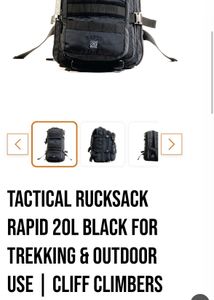 CLIFFCLIMBER Black Tactical Backpack RAPID 20 Ltrs