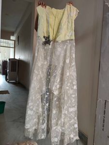 Elegant Yellow Embellished Gown