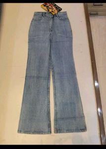 Y2K Light Wash Flare Jeans with Dhoom 2 Back Poc