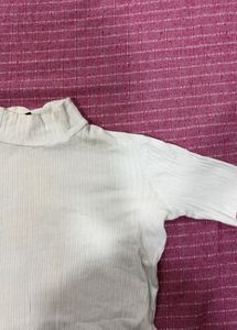 White Ribbed Cropped Top