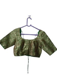 Green Brocade Blouse