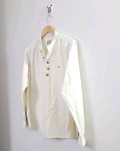 Men's Beige Bandhgala Kurta Shirt