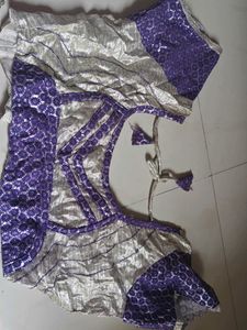 Elegant Silver and Purple Blouse